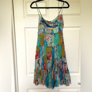 Derhy - Women’s Spaghetti Strap Boho Dress with Beaded Detail - Size Medium